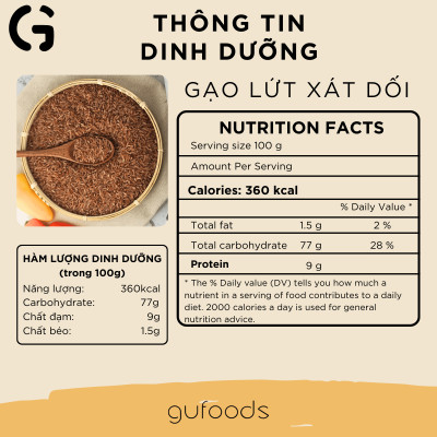 Gạo lứt GUfoods (đỏ / đen tím than) (túi 1kg) - Healthy, Thực dưỡng, Eat clean