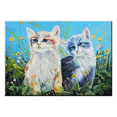 Tranh Treo Tường ĐÔI MÈO DỄ THƯƠNG Q6D8 - 12 (35 x 50 cm) Thế Giới Tranh Đẹp