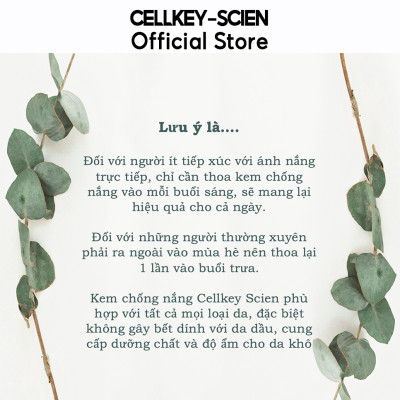 Combo Kem Nền Kem Chống Nắng Che Khuyết Điểm Kiềm Dầu Dưỡng Trắng Chống Nhăn Cho Da Nhạy Cảm Cellkey-Scien BB Sun Cream (80ml)