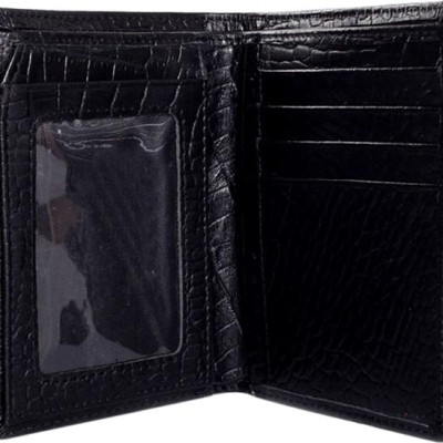 Ví Nam Vân Cá Sấu Kiểu Đứng Huy Hoàng HT2120 (12.5 x 10 cm) - Đen