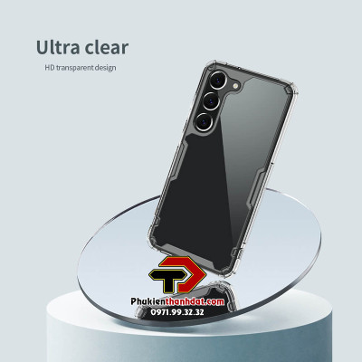 Ốp lưng trong suốt cho SamSung Galaxy S23+ Plus 5G chính hãng Nillkin Nature TPU Pro Case, chống sốc tốt - Hàng chính hãng