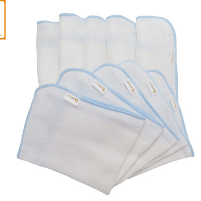 Khăn sữa cho bé Babiboo khăn gạc Nhật 4 lớp set 10/cái - BK02