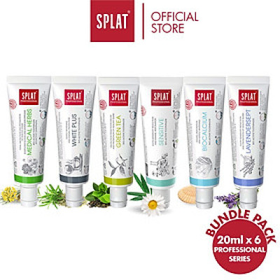 Combo 6 Tuýp Nhỏ Dùng Thử SPLAT Professional Series Chăm Sóc Răng Toàn Diện, Làm Trắng Răng 20ml x 6 Tuýp