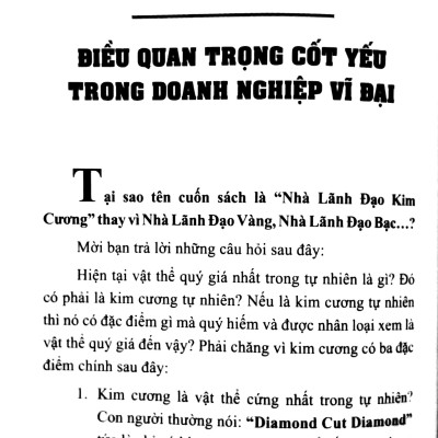 Nhà Lãnh Đạo Kim Cương (7 Bước Xây Dựng Đội Ngũ Tài Năng Giúp Doanh Nghiệp Tăng 300% Lợi Nhuận) - Tái Bản