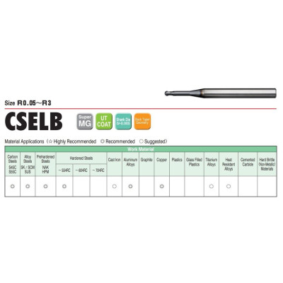 Dao Phay Cầu Cổ Dài R1x16x60L Union Tool Model CSELB2020-160-6,Dao phay ngón gia công trước nhiệt, đồng, nhôm