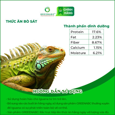 Thức ăn bò sát Iguana Trưởng Thành GREENABC vị cà rốt dùng cho Iguana từ 1m trở lên giúp gai bung, gù cao, dáng đẹp, lên màu tươi –  Hộp 230g