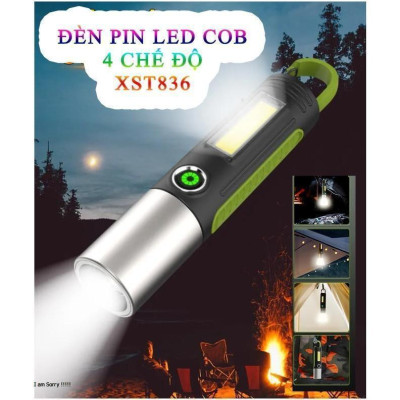 Đèn Pin Sạc Led Cob 4 Chế Độ Siêu Sáng Xst- 836 Dài 17Cm Có Móc Treo