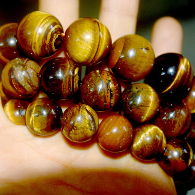 Vòng tay chuỗi đá mắt hổ nâu vàng-Nhiều cỡ ly