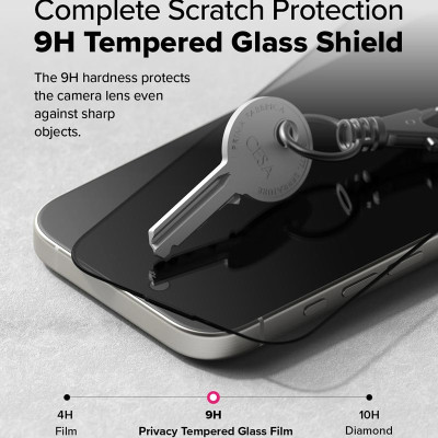 [Combo 2] Dán cường lực chống nhìn trộm cho iPhone 16 Pro Max/16 Pro/16 Plus/15 Plus/16/15 RINGKE Easy Slide Privacy Tempered Glass - Hàng Chính Hãng
