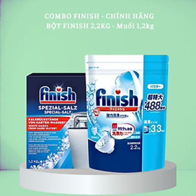 Combo Bột rửa bát Finish 2.2kg + Muối Finish 1.2kg