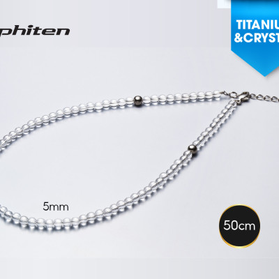 Vòng cổ Phiten pha lê (3mm) AQ812051/AQ812053