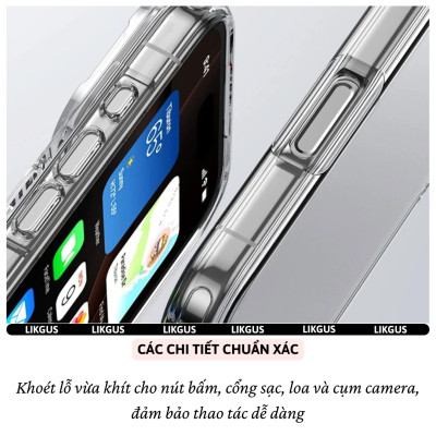 ốp lưng chống sốc trong suốt bảo vệ viền camera cho iPhone 17 Pro Max / 17 Pro / 17 Air / 17 hiệu Likgus Lin Camshield - Chống sốc 2m, túi khí ẩn 4 góc, chống va đập, độ trong full HD - Hàng nhập khẩu