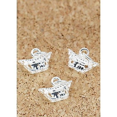 Combo 3 cái charm bạc hình nén vàng khắc chữ treo - Ngọc Quý Gemstones