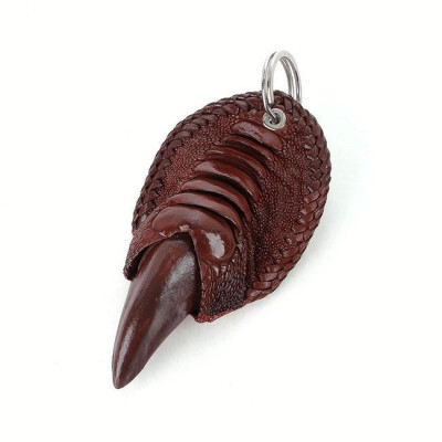 Móc khóa chân đà điểu màu nâu đỏ HT8426