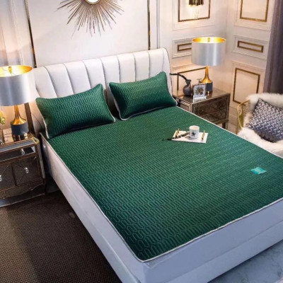 Chiếu điều hòa cao su non cao cấp, Chiếu mát mùa hè họa tiết trơn MINIIN - Tặng kèm 2 vỏ gối