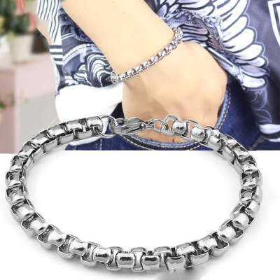 Lắc tay nam - Vòng Tay Nam Nữ Unisex Thời Trang Basic Kuu Clothes Màu Bạc Đen Titan - VT Trơn