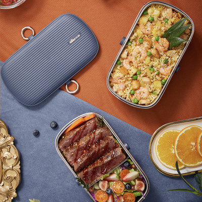 Hộp Cơm Giữ Nhiệt Tự Hâm Nóng Nấu Chín Bear DFH-P09D1 1.2L Công Suất 270 W - Hàng Nhập Khẩu