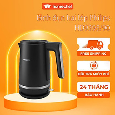 Bình/Ấm đun nước siêu tốc Philips 1.7L HD9395, công suất 2200W, bảo hành 2 năm| Hàng Chính Hãng