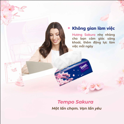 [LỐC 4 GÓI] Khăn Giấy Rút Cao cấp Tempo Hương Sakura - 4 Lớp Bền Dai, An Toàn Cho Da - Thương Hiệu Đức (Lốc 4 Gói)