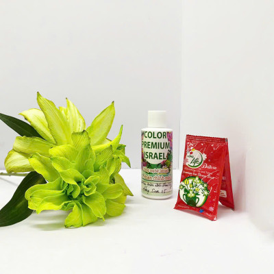Thuốc Nước Nhuộm Hoa Lily  (chai đậm đặc 100ml pha 1L nước màu hoàn chỉnh) công nghệ Israel nhuộm hoa lily cánh mỏng mà không bị cháy lá hoa
