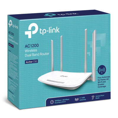 Router Wi-Fi TP-LINK Băng tần kép, Tốc độ cao TP-LINK Archer C50 - Hàng chính hãng 