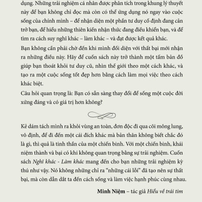 Sách - Nghĩ khác - Làm khác Bí quyết thay đổi tư duy