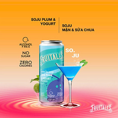 [DATE: 12.2025] Lốc 6 lon Mocktail Fruitales vị Soju Mận & Sữa Chua