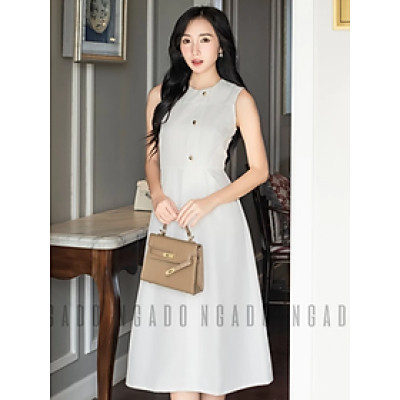 Đầm trắng túi xéo NGADO , đầm nữ , Đầm suông , Đầm dạo phố