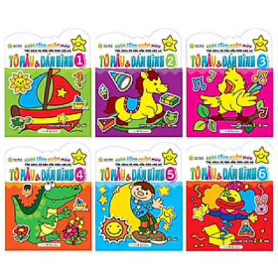 Combo Cuộc Sống Muôn Màu - Tô Màu & Dán Hình (Thích Hợp Cho Trẻ 2 - 6 Tuổi): Tập 1 Đến Tập 6 (Bộ 6 Tập)
