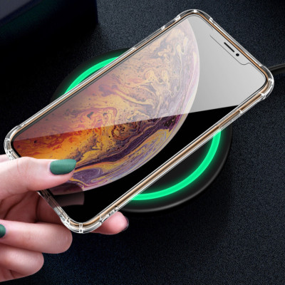 Ốp Hybrid Viền TPU Mặt Kính Cường Lực Leeu Design dành cho iPhone Xs Max _ Hàng Nhập Khẩu