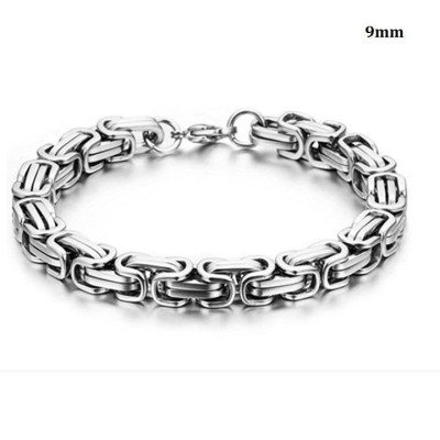 Lắc tay nam titan cao cấp đẹp sang trọng inox thép không gỉ ziczac vuông trangsucpt 9mm PTLTNA78