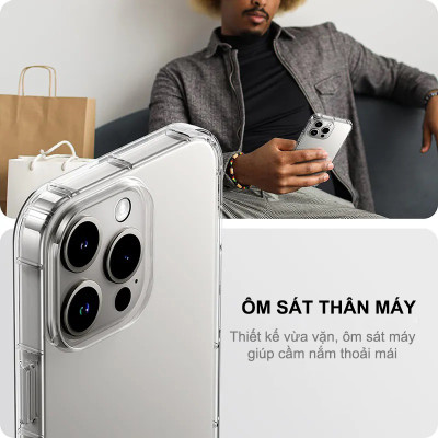 Ốp lưng chống sốc cho iPhone 16/ 16 Plus/ 16 Pro/ 16 Pro Max hiệu Likgus Crashproof - Thiết kế trong suốt, chống ố, giúp chống chịu mọi va đập - hàng nhập khẩu