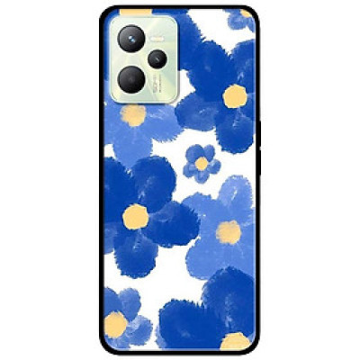 Ốp lưng dành cho Realme C35 - Realme Narzo 50A Prime mẫu Hoa Vẽ Xanh