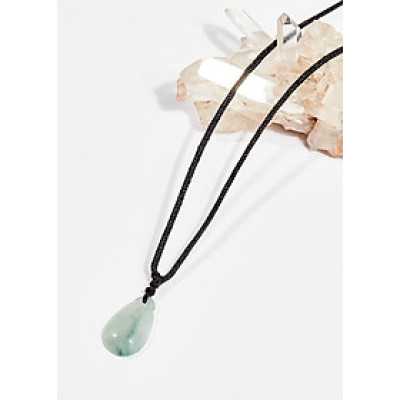 Dây chuyền phong thủy đá cẩm thạch phỉ thúy 1.5cm mệnh hỏa , mộc - Ngọc Quý Gemstones