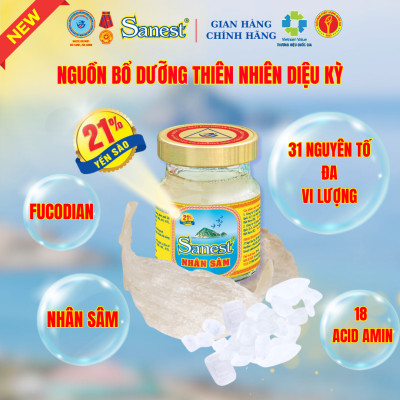  NEW [ Hộp quà tặng 6 lọ] Nước Yến sào Khánh Hòa Sanest 21% - Nhân sâm
