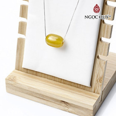 Dây chuyền bạc lu thống mã não vàng 13x17mm mệnh thủy, kim - Ngọc Quý Gemstones