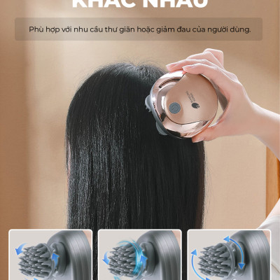 Máy Massage Đầu Buheung MK-341, công suất 5W, 4 đầu massage silicon đa điểm, BH chính hãng 12 tháng