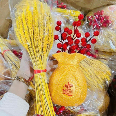 Set Bình Hoa 3 Món Tài Lộc Bông Lúa Mạch – Trang Trí Sang Trọng, Thu Hút Tài Lộc, Mang Lại May Mắn - HÀNG CHÍNH HÃNG MINIIN