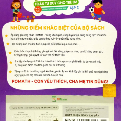 Bộ Pomath - Toán Tư Duy Cho Trẻ Em 9 - 10 Tuổi (Tập 1 + 2) (Bộ 2 Tập)