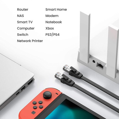 Ugreen UG10979NW134TK 0.5M CAT8 U-FTP 2000Mhz 30AWG cáp mạng màu đen 50cm - HÀNG CHÍNH HÃNG