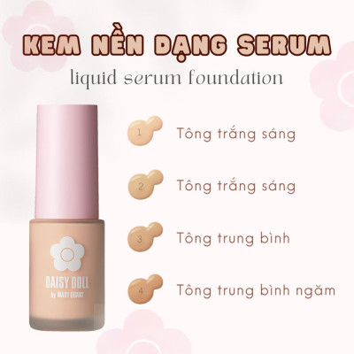 Kem Nền Kết Cấu Dạng Serum Màu 04 Lì Mịn Như Nhung Daisy Doll Nhật Bản BB Serum SPF 30 Mỏng Nhẹ 28ml