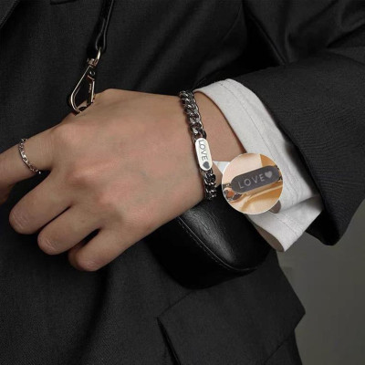 Vòng đôi Khắc Tên theo yêu cầu, vòng nam nữ lắc ngắn, quà tặng tình yêu cho bạn trai bạn gái, bạc