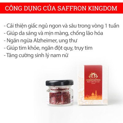 Combo 10 hộp (hộp/1gr) saffron Kingdom Herb, nhụy hoa nghệ tây Iran chính hãng super negin thượng hạng - Tặng táo đỏ Tân Cương 55g, bình nước và nhíp gắp