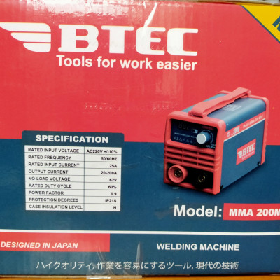 MÁY HÀN ĐIỆN TỬ BTEC MMA-200 MINI (CHUYÊN KÉO QUE 2.5, CÓ ĐỒNG HỒ)- HÀNG CHÍNH HÃNG