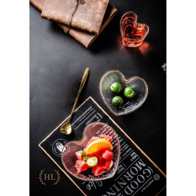 BÁT TIM THỦY TINH SẦN CAO CẤP KIỂU HOME LUXURY | HÀNG CÓ SẴN | 2 DUNG TÍCH CHO BẠN LỰA CHỌN DECOR CHO CĂN BẾP XINH