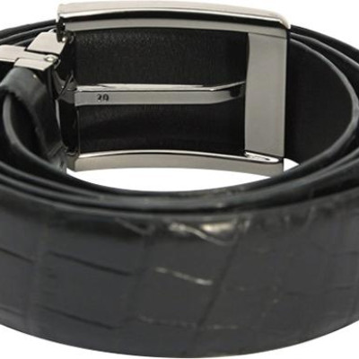 Thắt Lưng Nam Da Cá Sấu Đầu Kim Huy Hoàng HT4213 (120 x 3.5 cm) - Đen