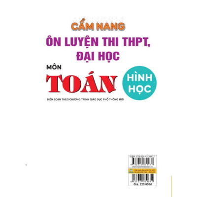 Sách - Cẩm Nang Ôn Luyện Thi THPT, Đại Học Môn Toán - Hình Học - Biên soạn theo chương trình GDPT mới - ndbooks