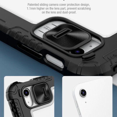 Bao da chống sốc bảo vệ camera cho iPad Gen 10 10.9inch 2022 hiệu Nillkin Bumber Pro có ngăn đựng bút chống va đập, mặt lưng show Logo táo, cơ chế smartsleep, nắp bảo vệ Camera 1.1mm - hàng chính hãng