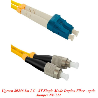 Ugreen UG80246NW222TK 3M LC-ST Màu vàng Cáp nhảy quang Single mode Duplex Fiber - HÀNG CHÍNH HÃNG