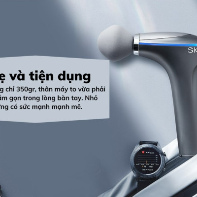 Súng massage SKG F7 với 5 chế độ Mát-xa và 3 chế độ Chườm nóng Giúp Nhanh Chóng làm Giãn cơ, giảm Stress,tăng Phục Hồi